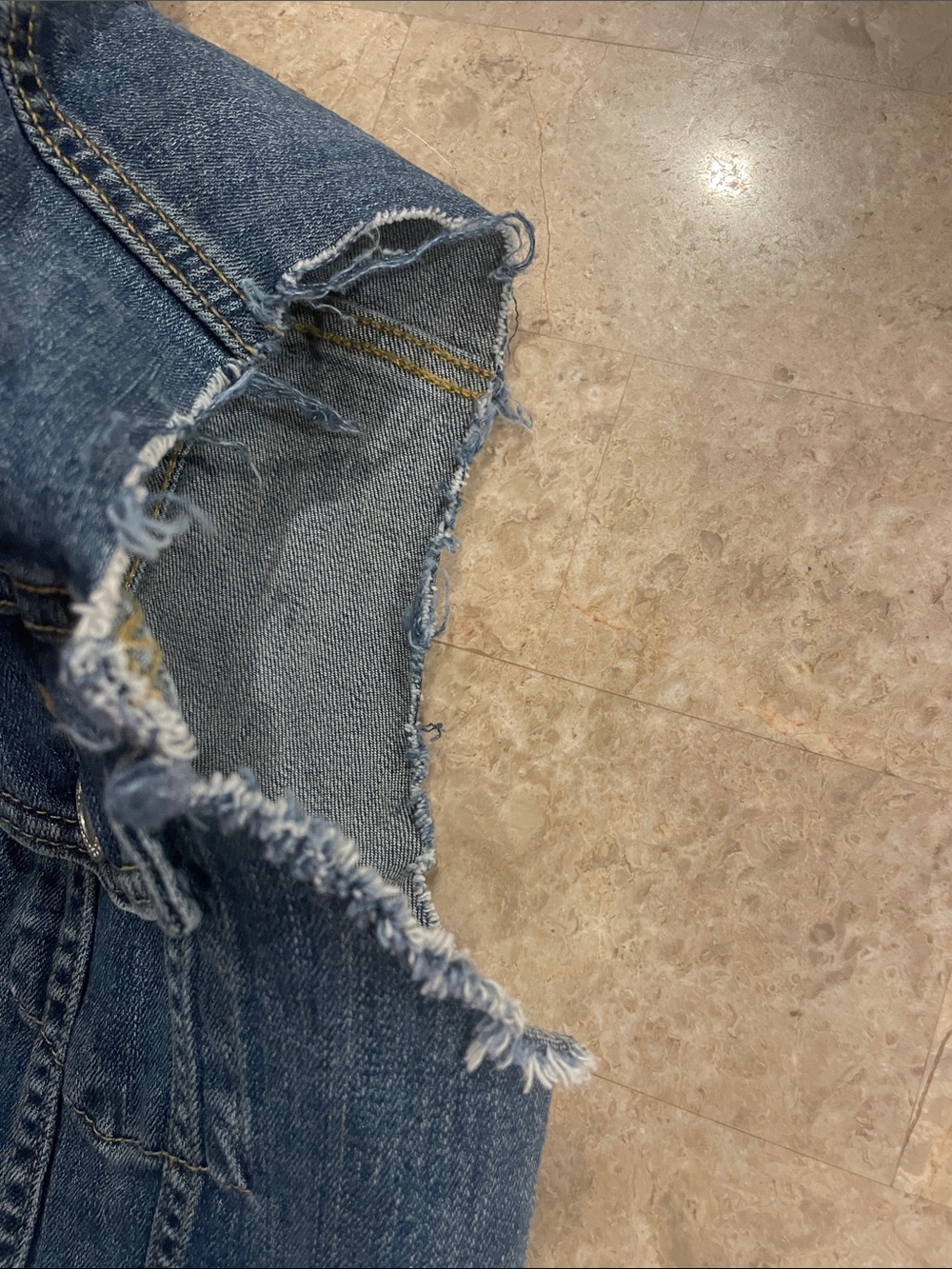 Pre owned Levi’s Men Jean vest biker grunge inspired - Picture 4 of 5